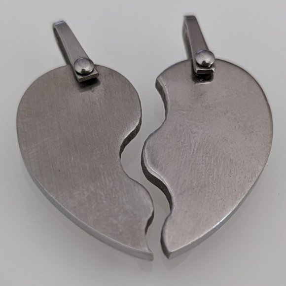 Half Hearts Stainless Steel Charms - Picture 4 of 4